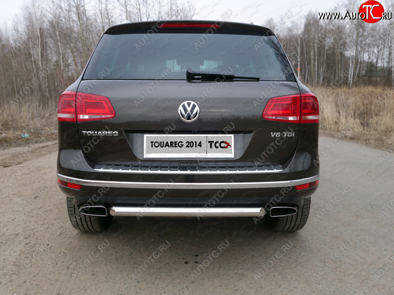 14 999 р. Защита задняя (нержавейка 60,3 мм) ТСС Тюнинг  Volkswagen Touareg  NF (2014-2018) рестайлинг  с доставкой в г. Краснодар