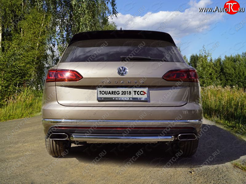 18 699 р. Защита задняя (нержавейка 60,3 мм) ТСС Тюнинг  Volkswagen Touareg  CR (2018-2024)  с доставкой в г. Краснодар