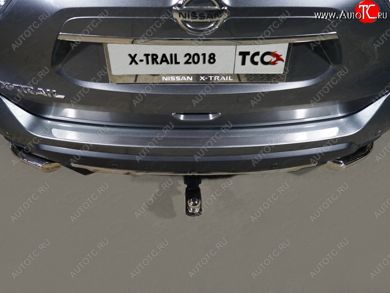 1 869 р. Накладка на задний бампер, ТСС Тюнинг  Nissan X-trail  3 T32 (2017-2022) рестайлинг (Лист шлифованный)  с доставкой в г. Краснодар