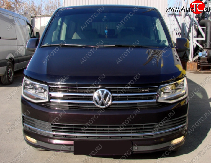 2 879 р. Дефлектор капота SIM  Volkswagen Transporter  T6 (2015-2019) дорестайлинг  с доставкой в г. Краснодар