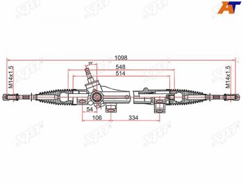 7 799 р. Рейка рулевая электрическая шток D=17.3 LHD SAT Toyota Corolla E120 универсал дорестайлинг (2000-2004)  с доставкой в г. Краснодар. Увеличить фотографию 2