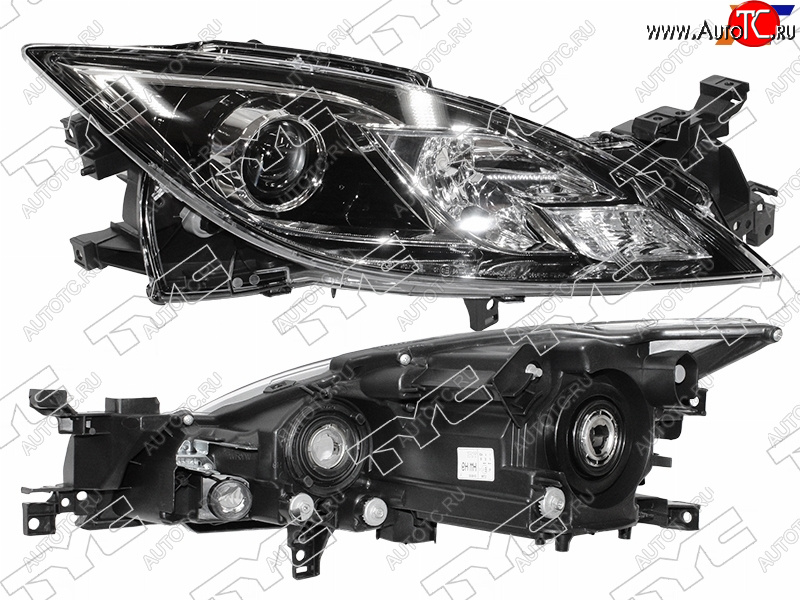 17 999 р. Фара правая (черная, под электрокорректор, Евросвет) TYC Mazda 6 GH дорестайлинг лифтбэк (2007-2010)  с доставкой в г. Краснодар