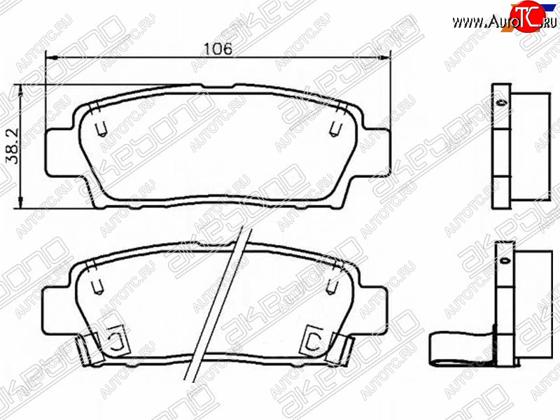 3 199 р. Колодки тормозные зад LH-RH SAT Toyota Mark 2 X110 седан дорестайлинг (2000-2002)  с доставкой в г. Краснодар