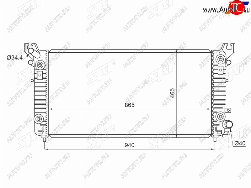 20 949 р. Радиатор охлаждающей жидкости SAT  Cadillac Escalade  GMTK2 джип 5 дв. (2015-2020), Chevrolet Tahoe  K2UC (2014-2021)  с доставкой в г. Краснодар