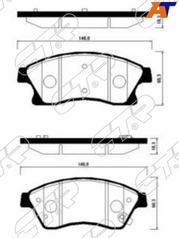 Копируемое: Колодки тормозные передние FL-FR SAT Opel Astra J GTC (2011-2018)  (диски 300 мм)