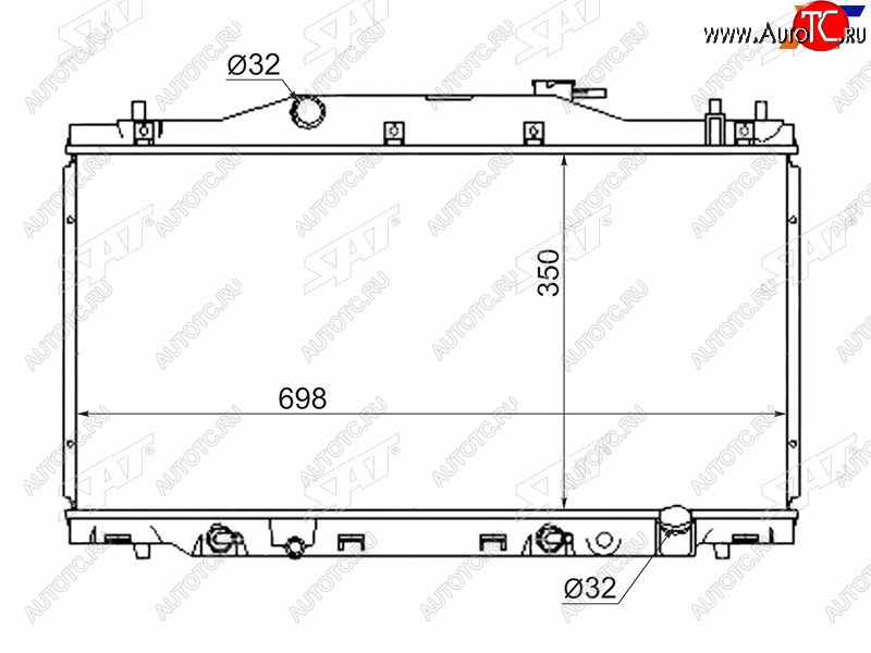 8 649 р. Радиатор SAT  Honda Integra  DB6,DB8,DB9 - Integra SJ  EK3  с доставкой в г. Краснодар