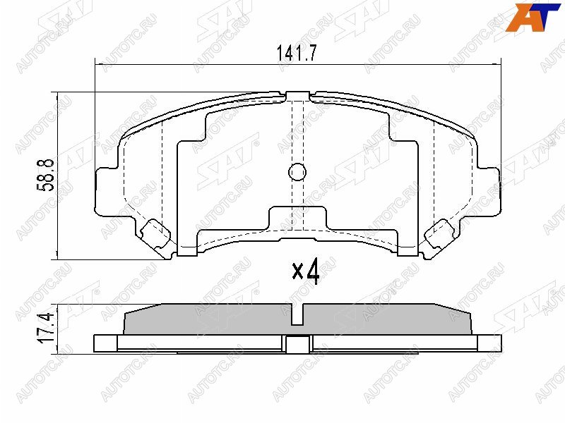 1 329 р. Колодки тормозные перед FR-FL SAT  Nissan Qashqai  1 - X-trail  2 T31  с доставкой в г. Краснодар