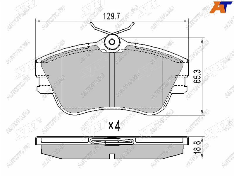 1 399 р. Колодки тормозные перед FL-FR SAT  Volkswagen Multivan  T5 - Transporter  T4  с доставкой в г. Краснодар