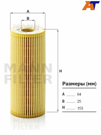 Фильтр масляный картридж дв 1.92.0 TDI MANN  Crafter ( 1,  2), Passat ( B5,  B5.5)