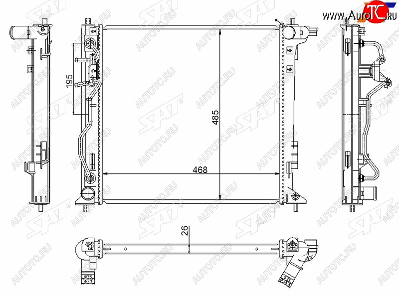 10 899 р. Радиатор охлаждающей жидкости SAT   Hyundai Tucson  TL (2015-2021), KIA Sportage  4 QL (2016-2022)  с доставкой в г. Краснодар