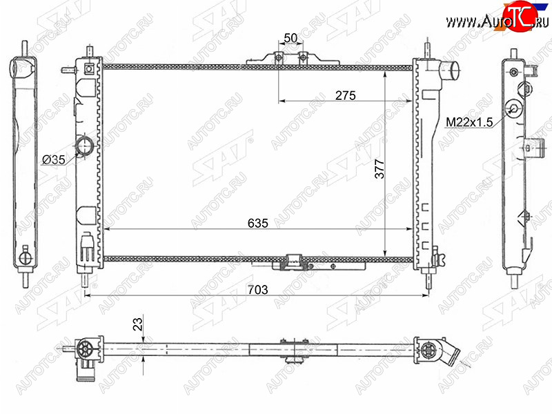 3 699 р. Радиатор охлаждающей жидкости SAT  Daewoo Nexia ( дорестайлинг,  рестайлинг) (1995-2015)  с доставкой в г. Краснодар