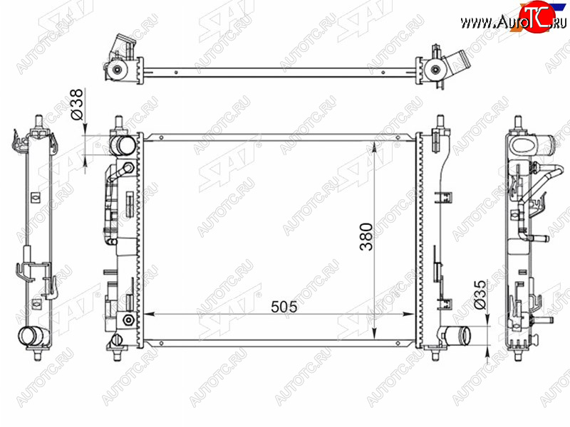 5 499 р. Радиатор охлаждающей жидкости SAT Hyundai Accent седан ТагАЗ (2001-2012)  с доставкой в г. Краснодар