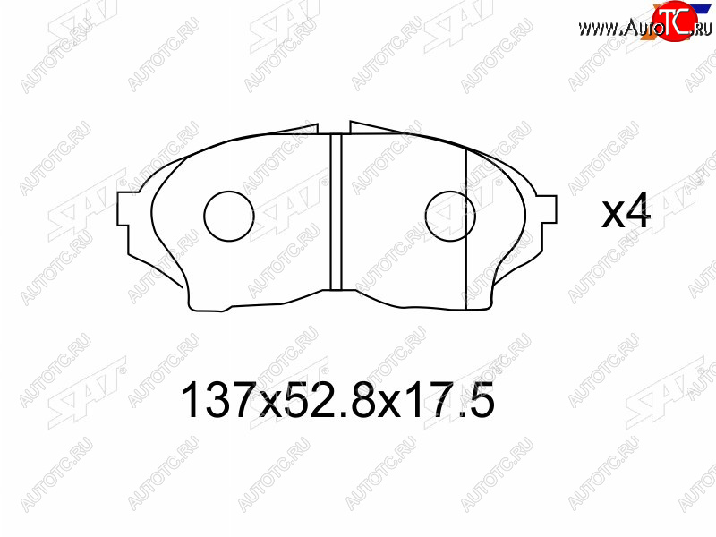 1 499 р. Колодки тормозные передние FR-FL SAT  Toyota Chaser - Cresta  X100  с доставкой в г. Краснодар