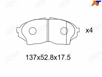 1 499 р. Колодки тормозные передние FR-FL SAT  Toyota Chaser - Cresta  X100  с доставкой в г. Краснодар. Увеличить фотографию 2