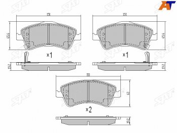 1 459 р. Колодки тормозные передние FR-FL SAT Toyota Avensis T270 универсал дорестайлинг (2008-2011)  с доставкой в г. Краснодар. Увеличить фотографию 2