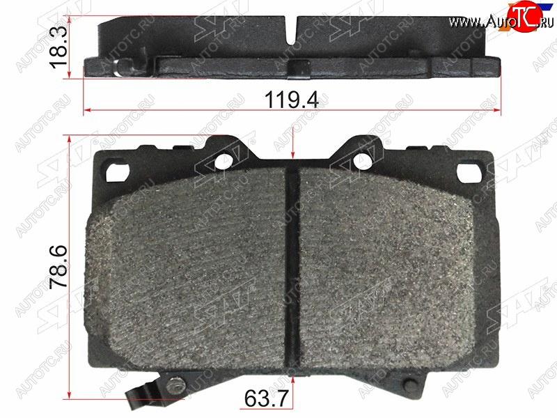 1 979 р. Колодки тормозные перед FL-FR SAT  Toyota Land Cruiser 100 дорестайлинг (1998-2002) (с керамическим наполнением)  с доставкой в г. Краснодар