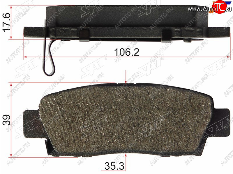 929 р. Колодки тормозные зад LH-RH SAT Toyota Mark 2 X110 седан дорестайлинг (2000-2002)  с доставкой в г. Краснодар