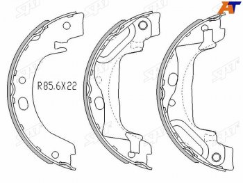 Колодки барабанные задние RH-LH SAT Toyota (Тойота) Corolla (Королла) ( E120,  E110,  E130) (2000-2007) E120, E110, E130 седан дорестайлинг, седан рестайлинг, универсал дорестайлинг, универсал рестайлинг, хэтчбек 5 дв. дорестайлинг, хэтчбек 5 дв. рестайлинг, седан USA, седан рестайлинг, универсал рестайлинг, хэтчбек рестайлинг