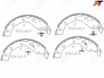 Колодки тормозные барабанные задние LH-RH SAT Toyota (Тойота) RAV4 (рав)  CA20 (2000-2005) CA20 3 дв. дорестайлинг, 5 дв. дорестайлинг, 3 дв. рестайлинг, 5 дв. рестайлинг