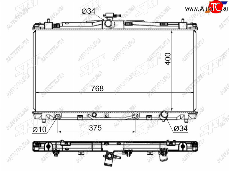 8 299 р. Радиатор SAT  Lexus ES250  XV60 (2012-2015), Lexus ES300h  XV60 (2012-2015), Lexus ES350  XV60 (2012-2018), Toyota Avalon  4 (2012-2018), Toyota Camry  XV50 (2011-2014)  с доставкой в г. Краснодар