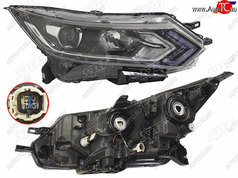 13 999 р. Фара правая ( галоген, LED) SAT Nissan Qashqai 2 J11 рестайлинг (2017-2022)  с доставкой в г. Краснодар