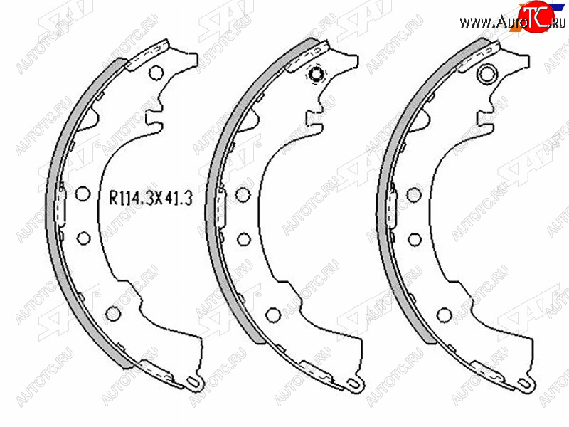 1 769 р. Колодки тормозные барабанные задние RH-LH SAT  Toyota Gaia  XM10 - Raum  с доставкой в г. Краснодар