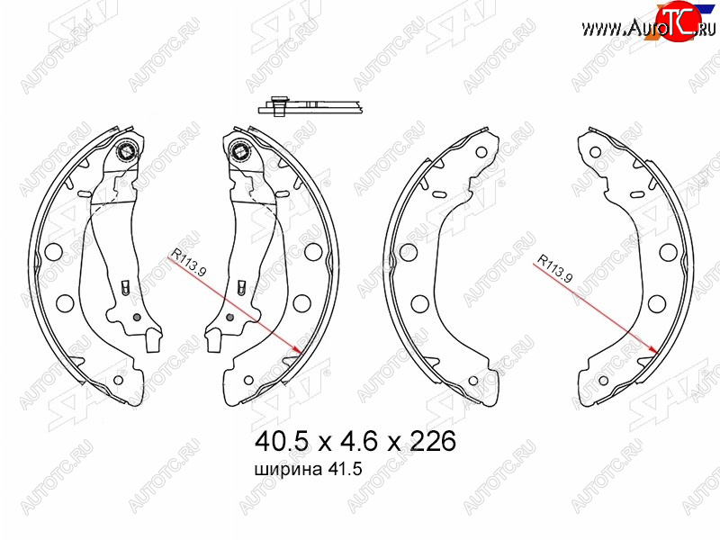 1 659 р. Колодки тормозные барабанные задние RH-LH SAT  Nissan Primera  2 седан (1999-2002), Renault Kangoo ( KC,  KW0) (1997-2016)  с доставкой в г. Краснодар