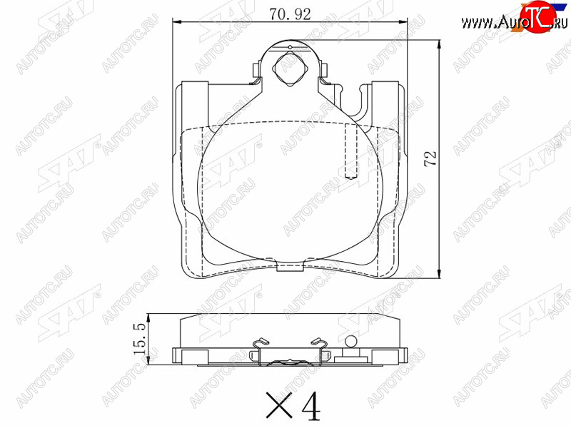 1 039 р. Колодки тормозные задние RH-LH SAT  Mercedes-Benz S class  W220 (1998-2005)  с доставкой в г. Краснодар