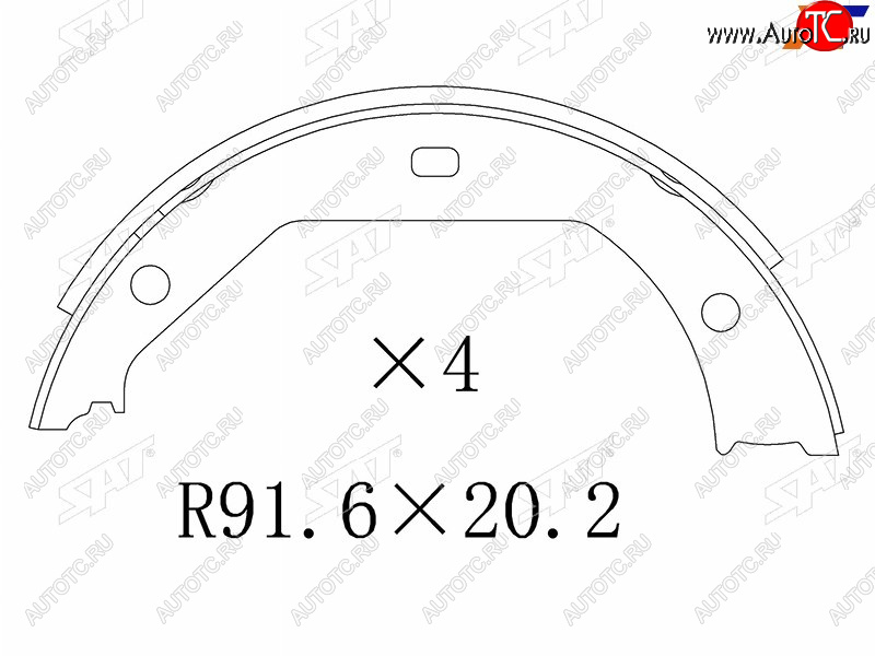 1 269 р. Колодки тормозные барабанные задние RH-LH SAT BMW 3 серия F30 седан дорестайлинг (2012-2015)  с доставкой в г. Краснодар