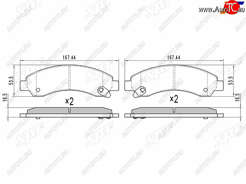 1 469 р. Колодки тормозные перед FL-FR SAT  Great Wall Hover (2006-2014)  дорестайлинг,  1-ый рестайлинг  с доставкой в г. Краснодар