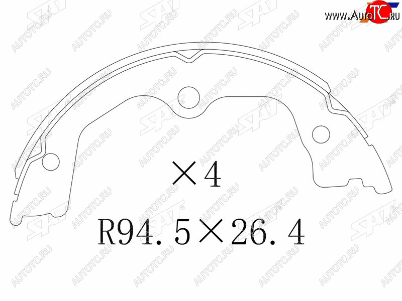 1 859 р. Колодки барабанные задние RH-LH SAT  Honda Accord  CU (2008-2013) седан дорестайлинг, седан рестайлинг  с доставкой в г. Краснодар