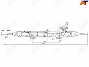 26 399 р. Рейка рулевая RHD SAT Toyota Land Cruiser 200 1-ый рестайлинг (2012-2015)  с доставкой в г. Краснодар. Увеличить фотографию 1