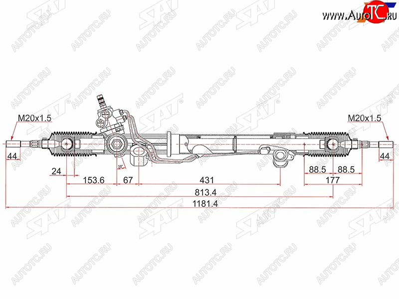 14 999 р. Рейка рулевая RHD SAT  Toyota Land Cruiser  100 (2002-2007) 1-ый рестайлинг, 2-ой рестайлинг  с доставкой в г. Краснодар