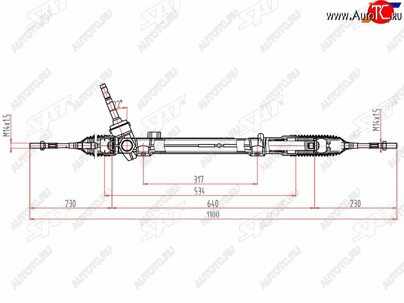 9 599 р. Рейка рулевая LHD SAT  Nissan Qashqai  2 - X-trail  3 T32  с доставкой в г. Краснодар