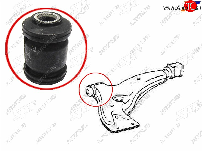 329 р. Сайлентблок переднего нижнего рычага FR SAT  Toyota Corolla  E110 (1995-2000) седан рестайлинг, седан дорестайлинг, универсал дорестайлинг, хэтчбек 5 дв. дорестайлинг  с доставкой в г. Краснодар