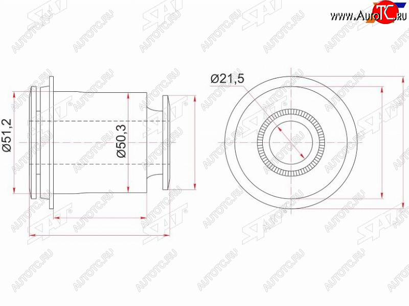 669 р. Сайлентблок переднего нижнего рычага FR SAT  Lexus GX460  J150 (2009-2022), Toyota 4Runner  N280 (2009-2024), Toyota Land Cruiser Prado  J150 (2009-2024)  с доставкой в г. Краснодар