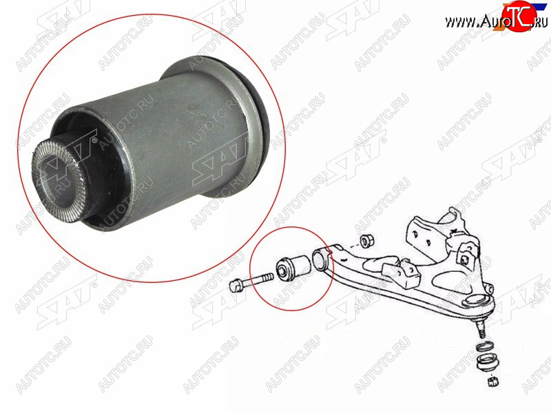 579 р. Сайлентблок переднего нижнего рычага FR SAT  Toyota Land Cruiser  100 (1998-2007) дорестайлинг, 1-ый рестайлинг, 2-ой рестайлинг  с доставкой в г. Краснодар