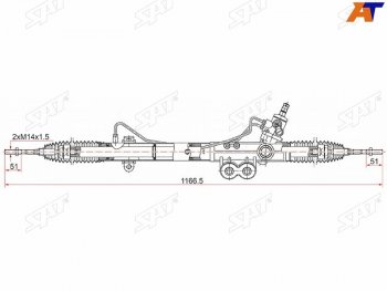 Рейка рулевая LHD SAT Nissan Navara 2 D40 дорестайлинг (2004-2010)