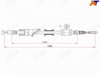 Трос ручного тормоза LH SAT  Carisma, Lancer ( 8,  9 CS)