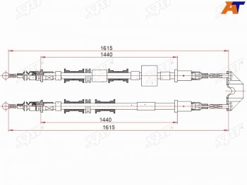 Трос ручного тормоза LH-RH SAT Opel (Опель) Meriva (Мерива)  A (2002-2010) A