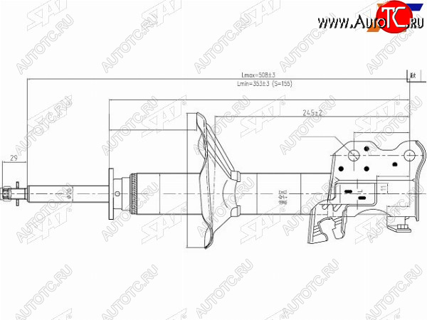 2 999 р. Стойка передняя LH SAT Nissan Almera G15 седан (2012-2019)  с доставкой в г. Краснодар