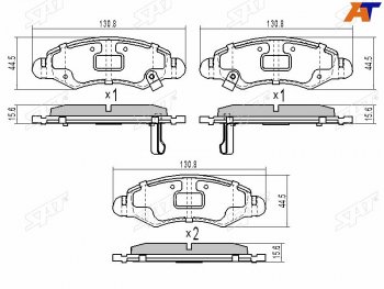 1 139 р. Колодки тормозные передние FR-FL SAT Suzuki Wagon R MH23S (2008-2012)  с доставкой в г. Краснодар. Увеличить фотографию 1