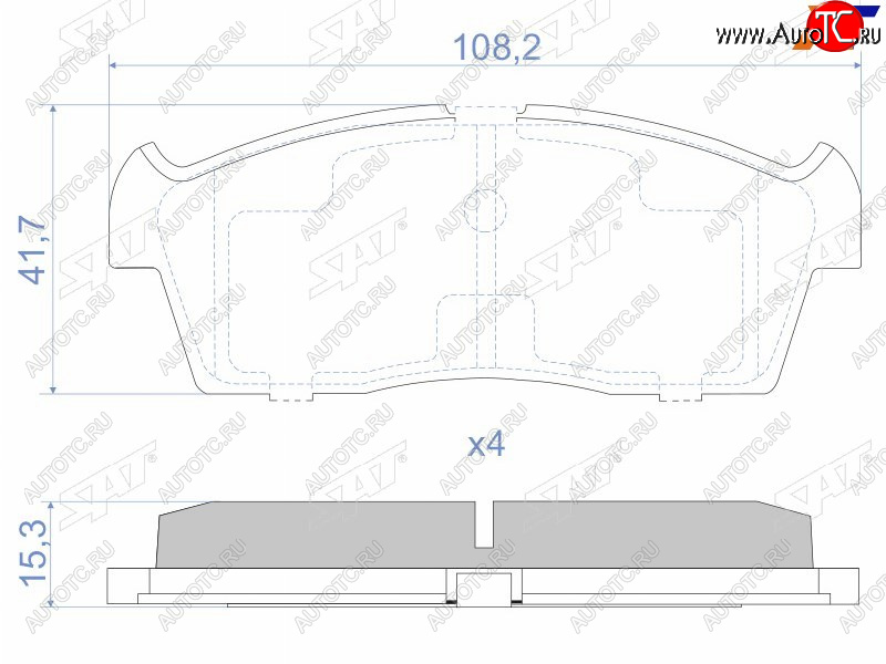 1 229 р. Колодки тормозные передние FR-FL SAT Suzuki Aerio RA21S, RC51S cедан рестайлинг (2003-2007)  с доставкой в г. Краснодар