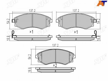 Колодки тормозные передние FR-FL SAT  Hyundai Sonata Y3 рестайлинг (1996-1998)