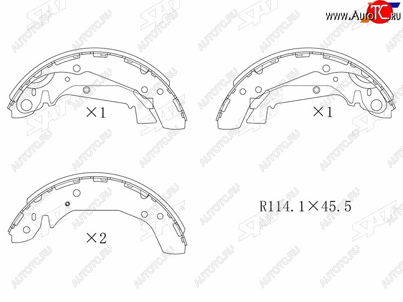 2 099 р. Колодки тормозные задние RH-LH SAT Hyundai Sonata EF рестайлинг ТагАЗ (2001-2013)  с доставкой в г. Краснодар