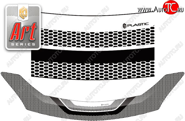 2 299 р. Дефлектор капота CA-Plastic  Toyota Ractis (2010-2016) (Серия Art серебро)  с доставкой в г. Краснодар