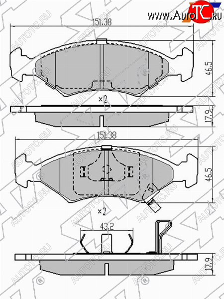 999 р. Колодки тормозные передние FL-FR SAT  Chevrolet Cobalt (2011-2023), KIA Sportage  1 JA (1993-2006), Ravon R4 (2016-2020)  с доставкой в г. Краснодар