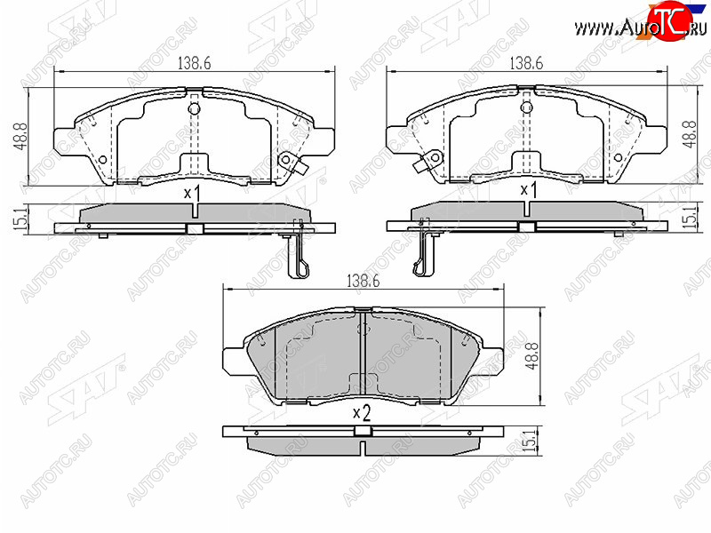 1 239 р. Колодки тормозные перед FR-FL SAT Nissan Cube 3 (2008-2024)  с доставкой в г. Краснодар