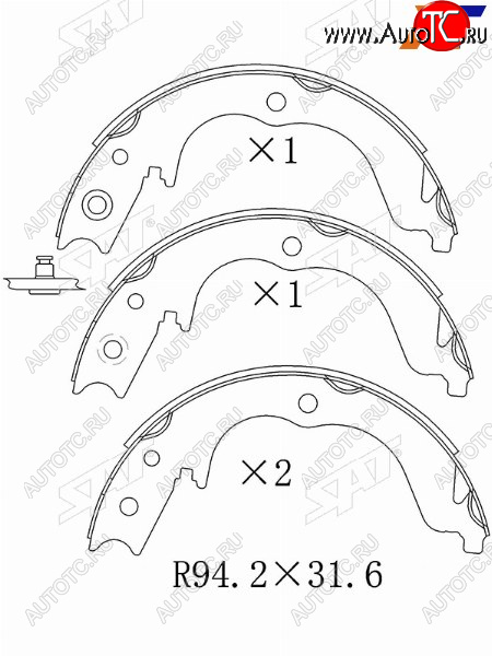 1 789 р. Колодки барабанные задние RH-LH SAT  CITROEN C-crosser (2007-2012), Mitsubishi Outlander ( XL,  CW0W) (2005-2013), Peugeot 4007 (2007-2012)  с доставкой в г. Краснодар