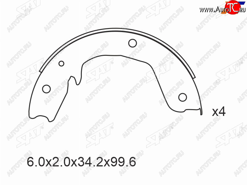 2 149 р. Колодки тормозные задние RH-LH SAT  Mitsubishi Pajero ( 3 V70,  3 V60,  4 V90,  4 V80) (1999-2020) дорестайлинг, дорестайлинг, рестайлинг, рестайлинг, дорестайлинг, дорестайлинг, 1-ый рестайлинг, 3 дв. 1-ый рестайлинг, 2-ой рестайлинг  с доставкой в г. Краснодар